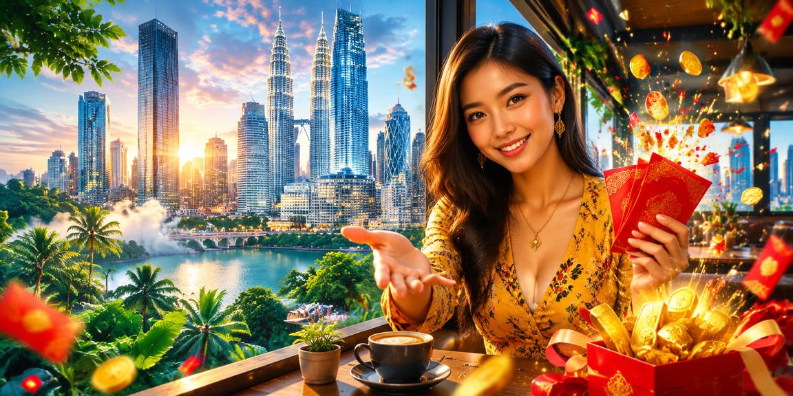 Pemandangan Bandar Kuala Lumpur dengan bungkusan bonus merah