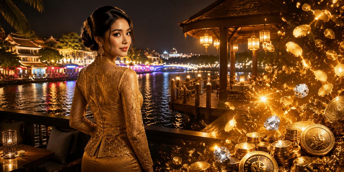 Wanita berbaju kebaya memegang kad bonus rebat di Melaka