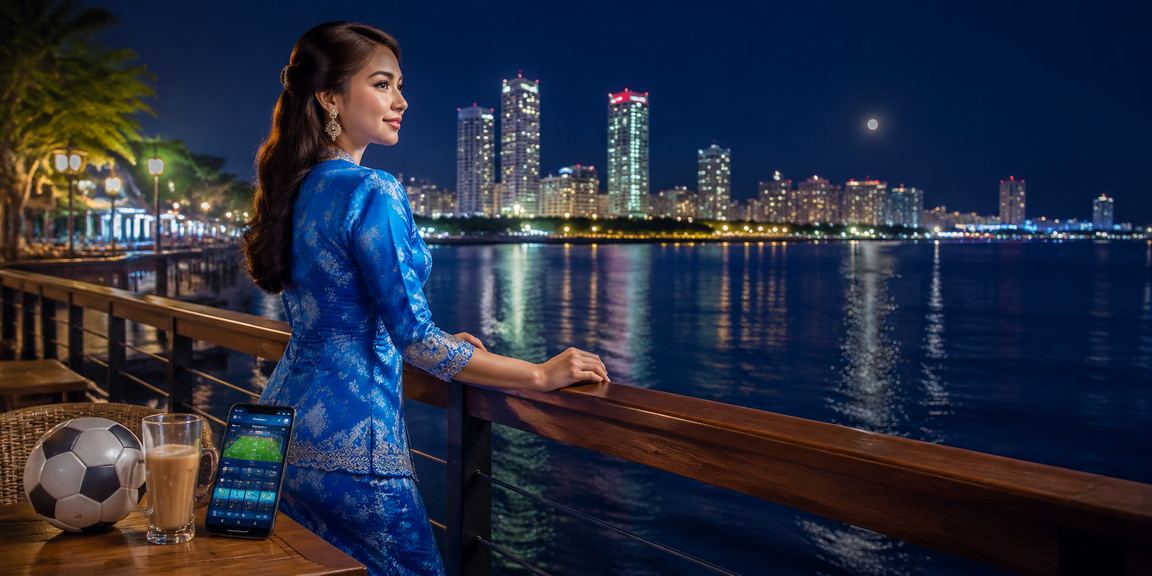 Wanita berbaju kurung melihat pertaruhan bola sepak di Pulau Pinang